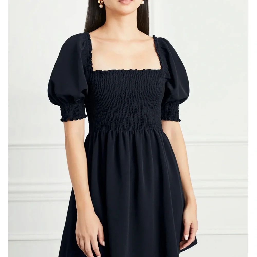 Hill House Athena Nap Dress in Black Crepe - Picture 3 of 12